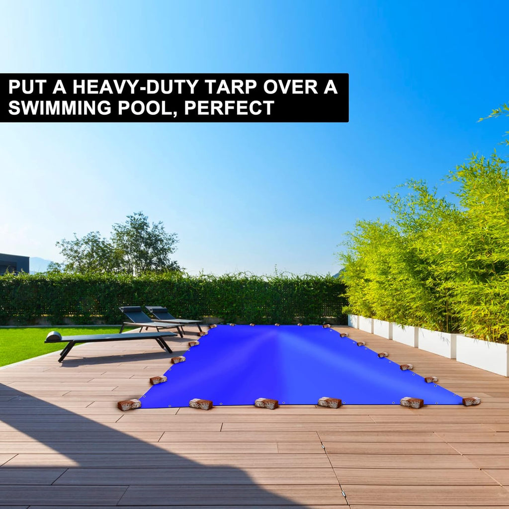 Blue 20x30 Heavy Duty Waterproof Poly Tarp with Metal Grommets I67862