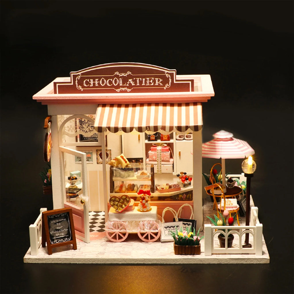 Miniature Dollhouse Kit with Lights and Furniture R44115
