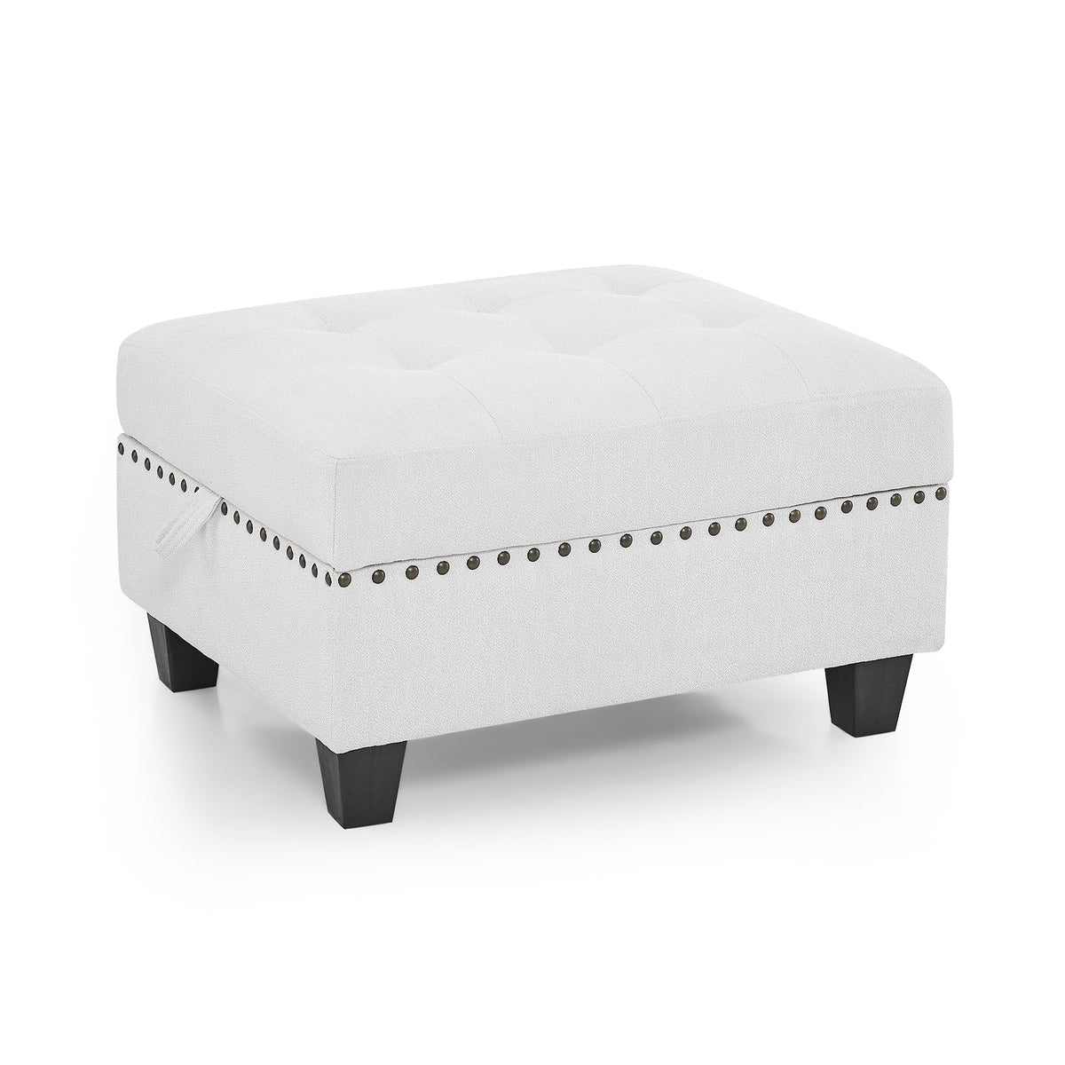 U Shape Modular Sectional Sofa with Seven Single Chair, Four Corner and One Ottoman, Ivory R8301