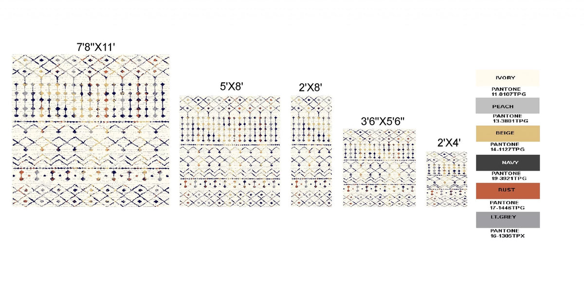 Ivory 2 ft. x 8 ft. Moroccan Style Area Rug A509