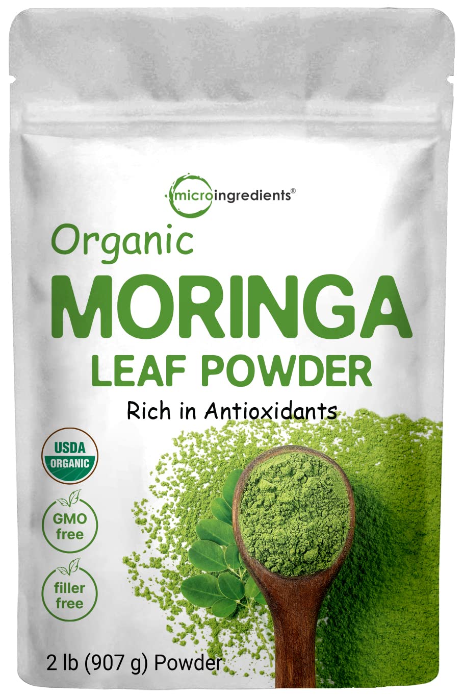 Organic Moringa Oleifera Leaf Powder 2 Pounds Vegan I60087
