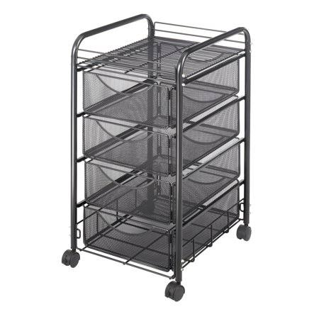 Onyx Mesh File Cart with 4 Drawers J74807