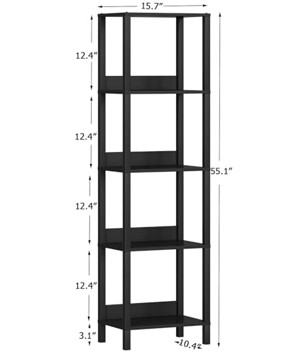 5-Tier Bookshelf with Anti-Fall Baffle Z1547