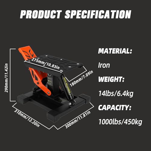 Motorcycle Lift Stand 1000Lbs Hydraulic Adjustable Height P208939