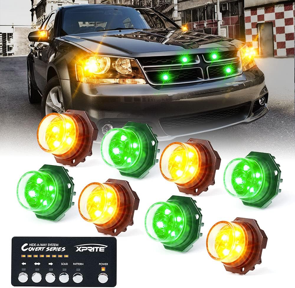 White Amber LED Strobe Lights Kit 8 PCS Q147919
