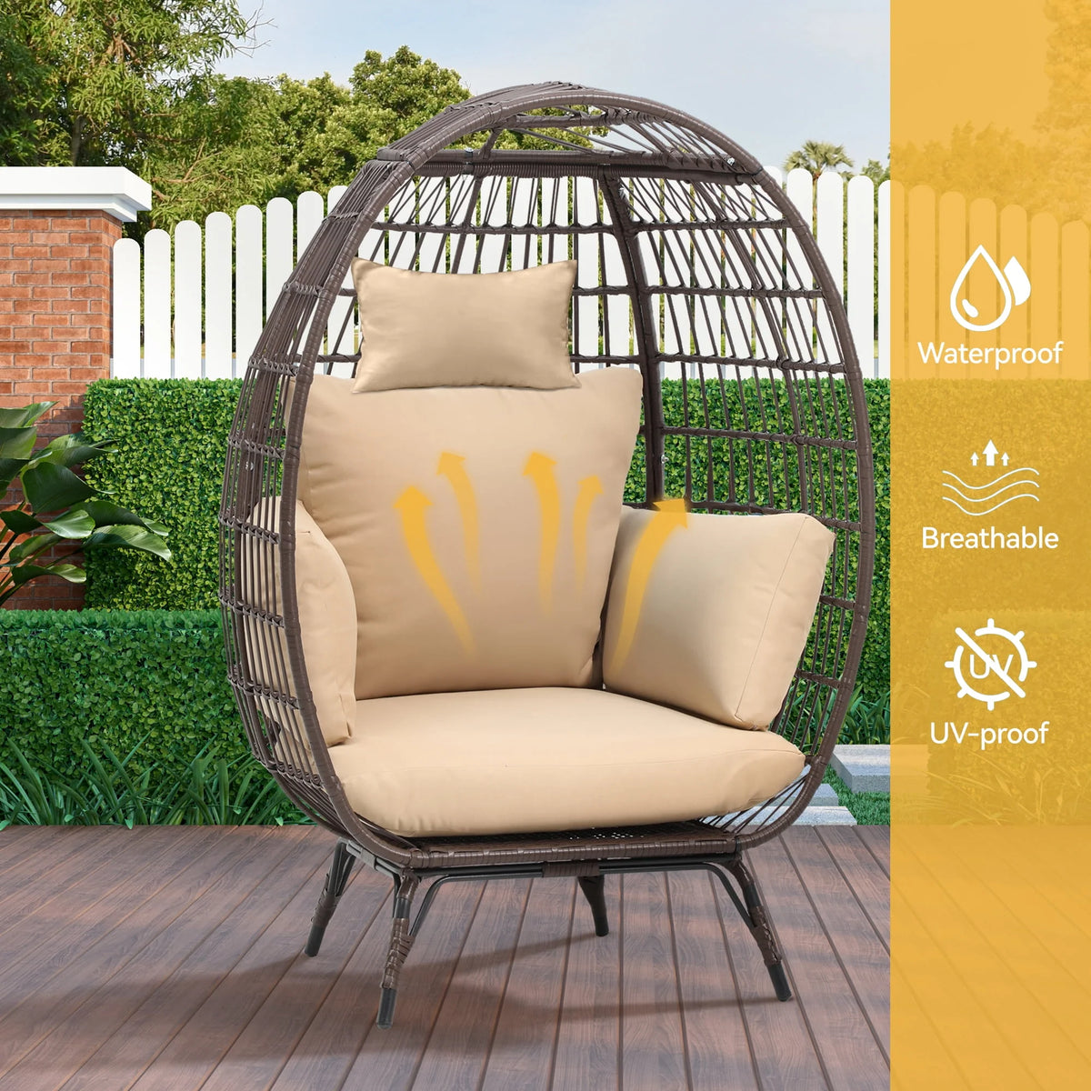 Egg Chair with Cushion Wicker PE Rattan B431868