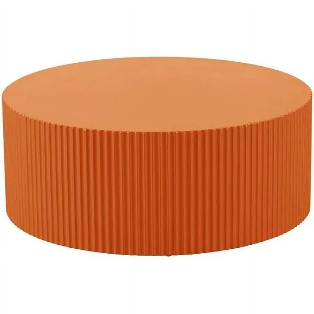 Round Coffee Table, Matte Black Wooden End Table M405
