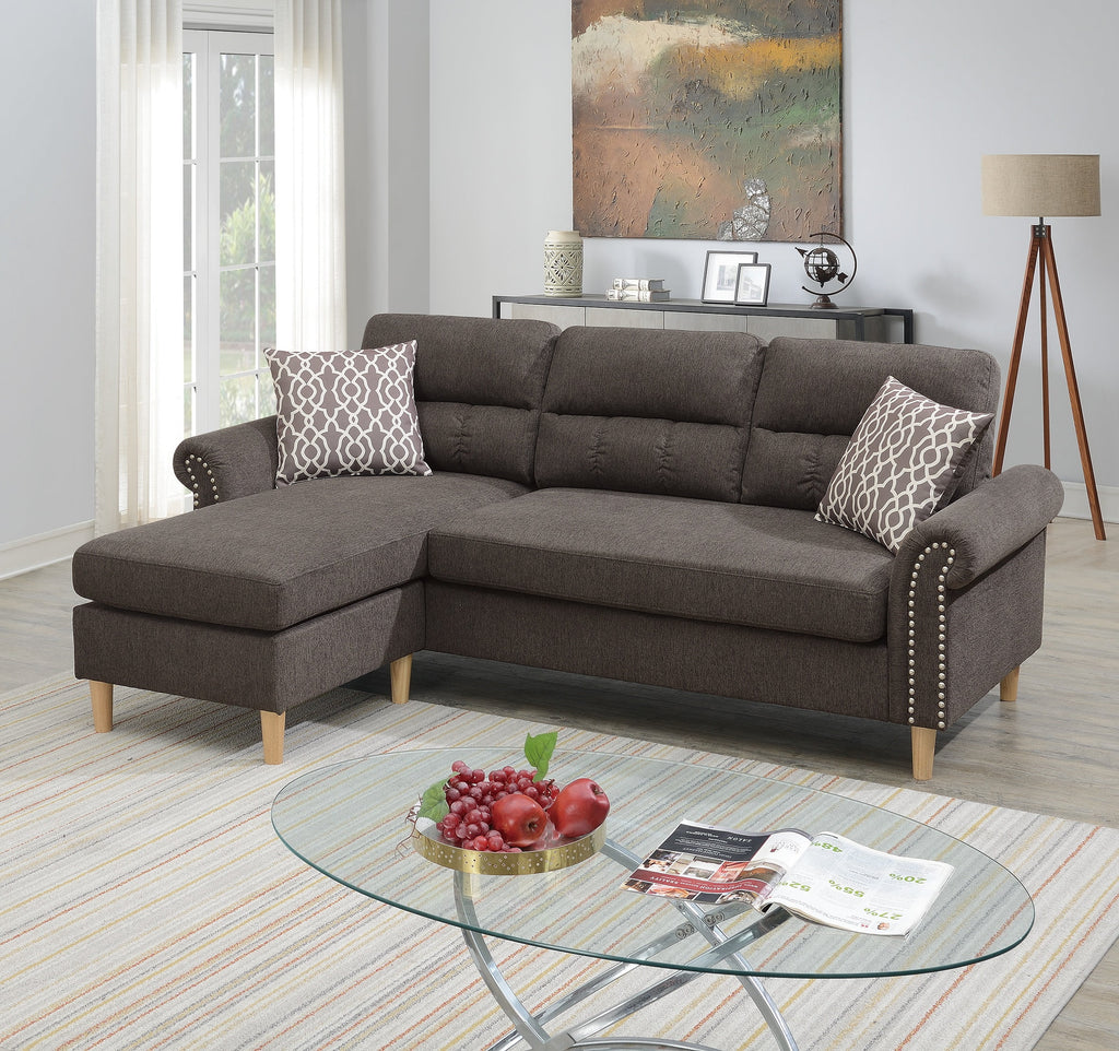 Tan Polyfiber Reversible Sectional Sofa Set M647334