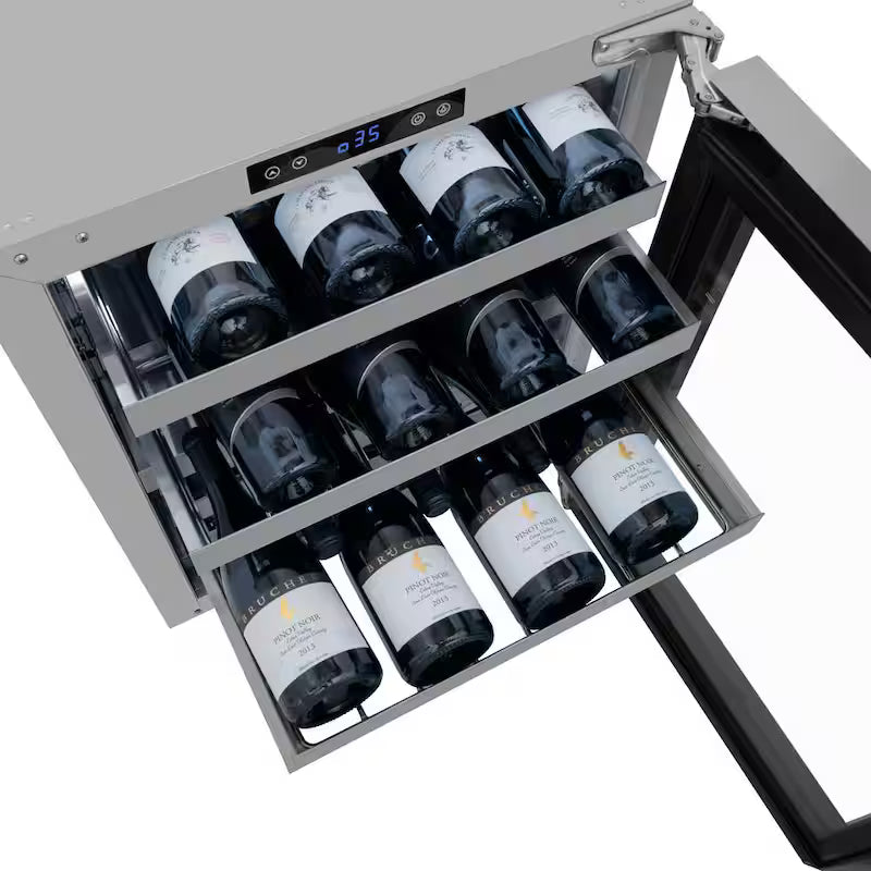 24 in. Dual Zone 44-Bottle Wine Cooler with Glass Door Y8544