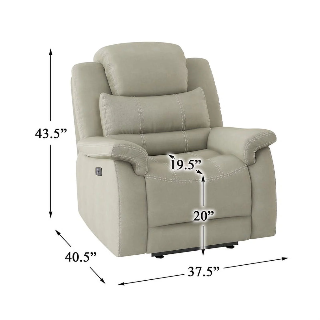 Gray Microfiber Power Reclining Chair I451103