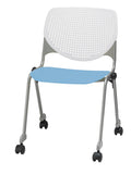 White Stack Chair with Casters M1261