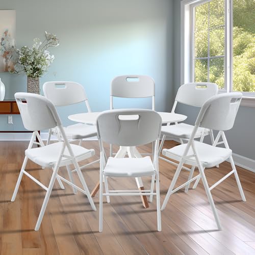 6 Pack White Folding Chair 700 lb Weight Capacity J687