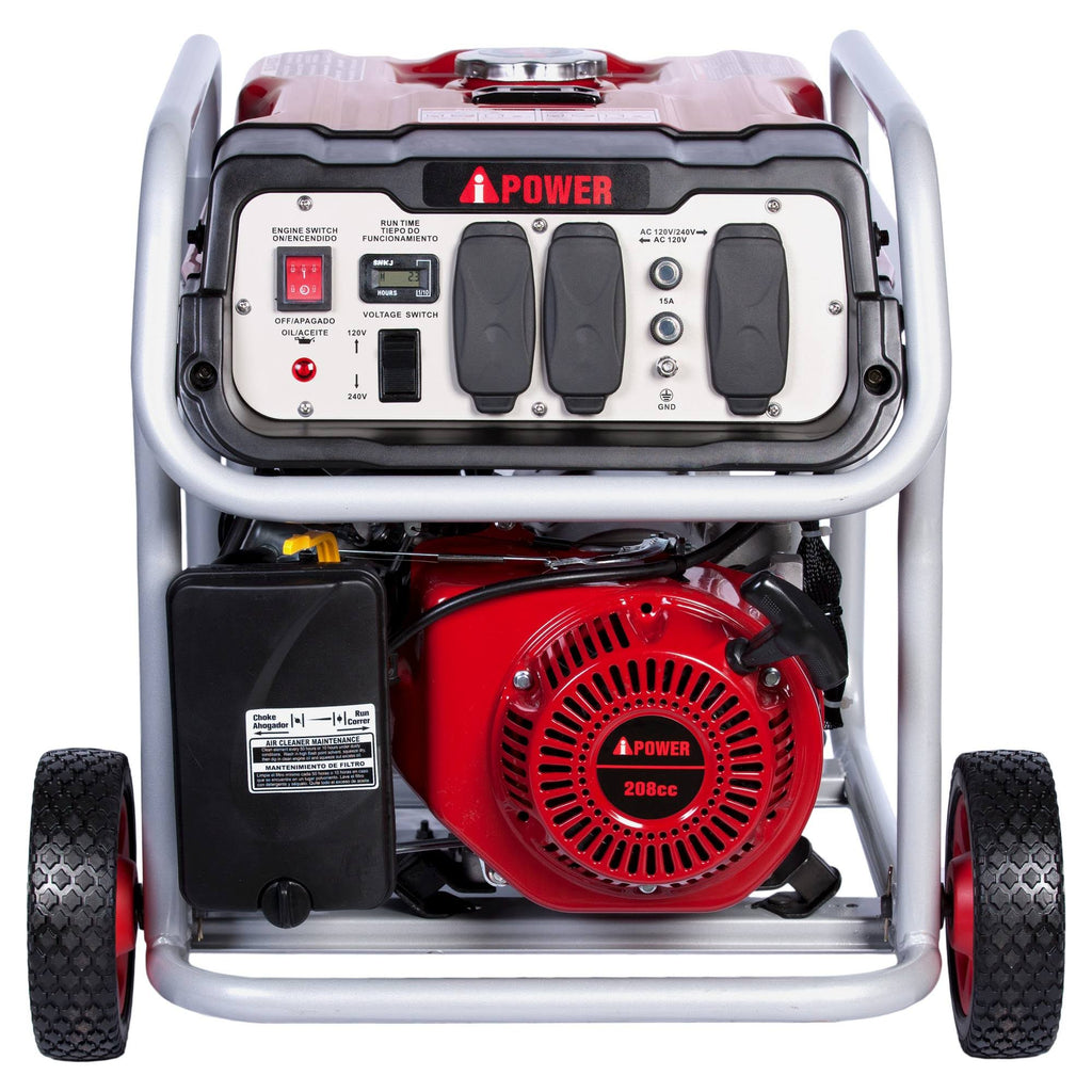 4000W Recoil Start Gasoline Powered Portable Generator, Black N793