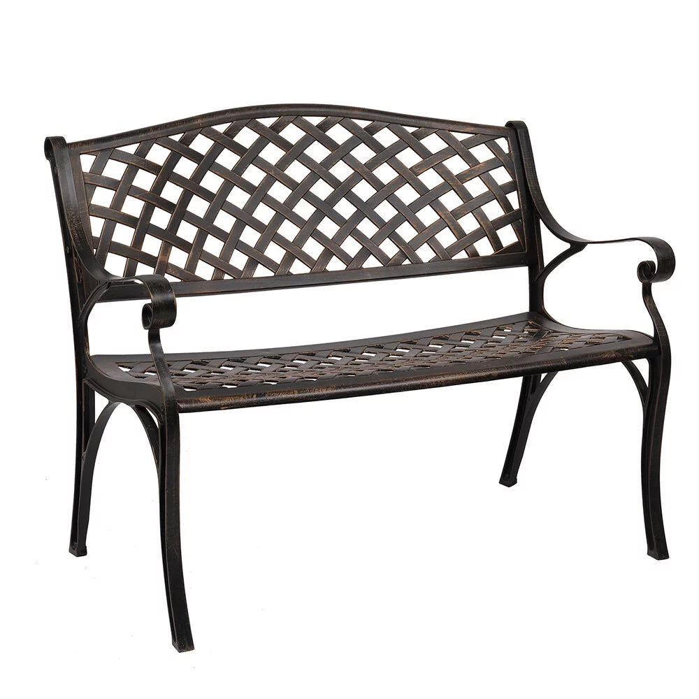 40.5" Aluminum Cast Iron Outdoor Garden Bench I69750