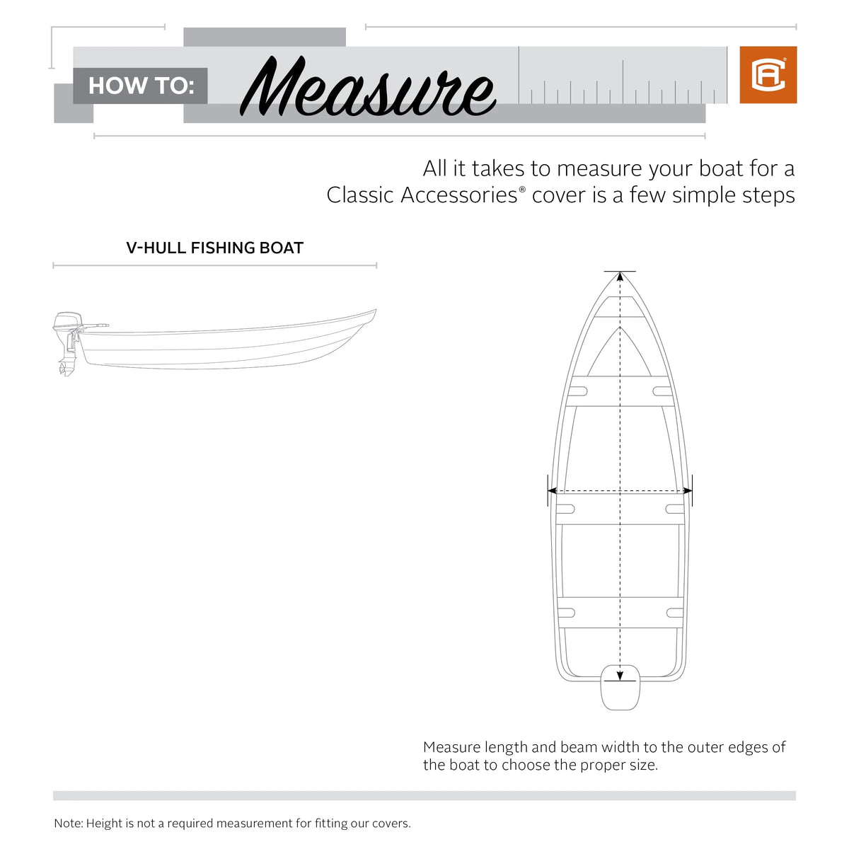 Heavy-Duty Boat Cover 12 Ft. - 14 Ft. Long x 68 In. Wide G494