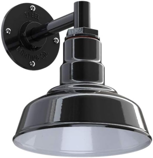 Wall Mounted Light Matte Black with Brass Interior I967