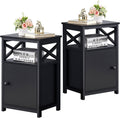 White Set of 2 Night Stand Side Table with Storage Cabinet M79132