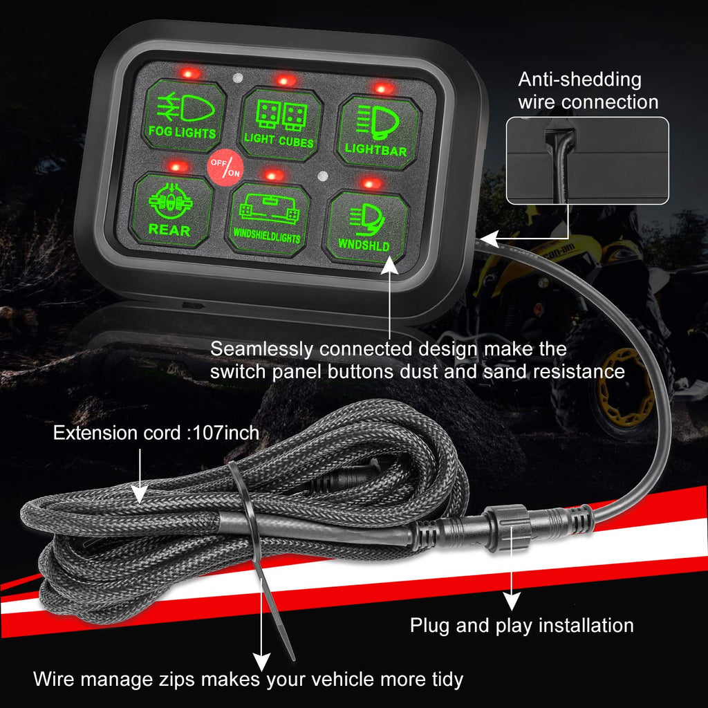 6 Gang Switch Panel with Harness Label Sticker X593695