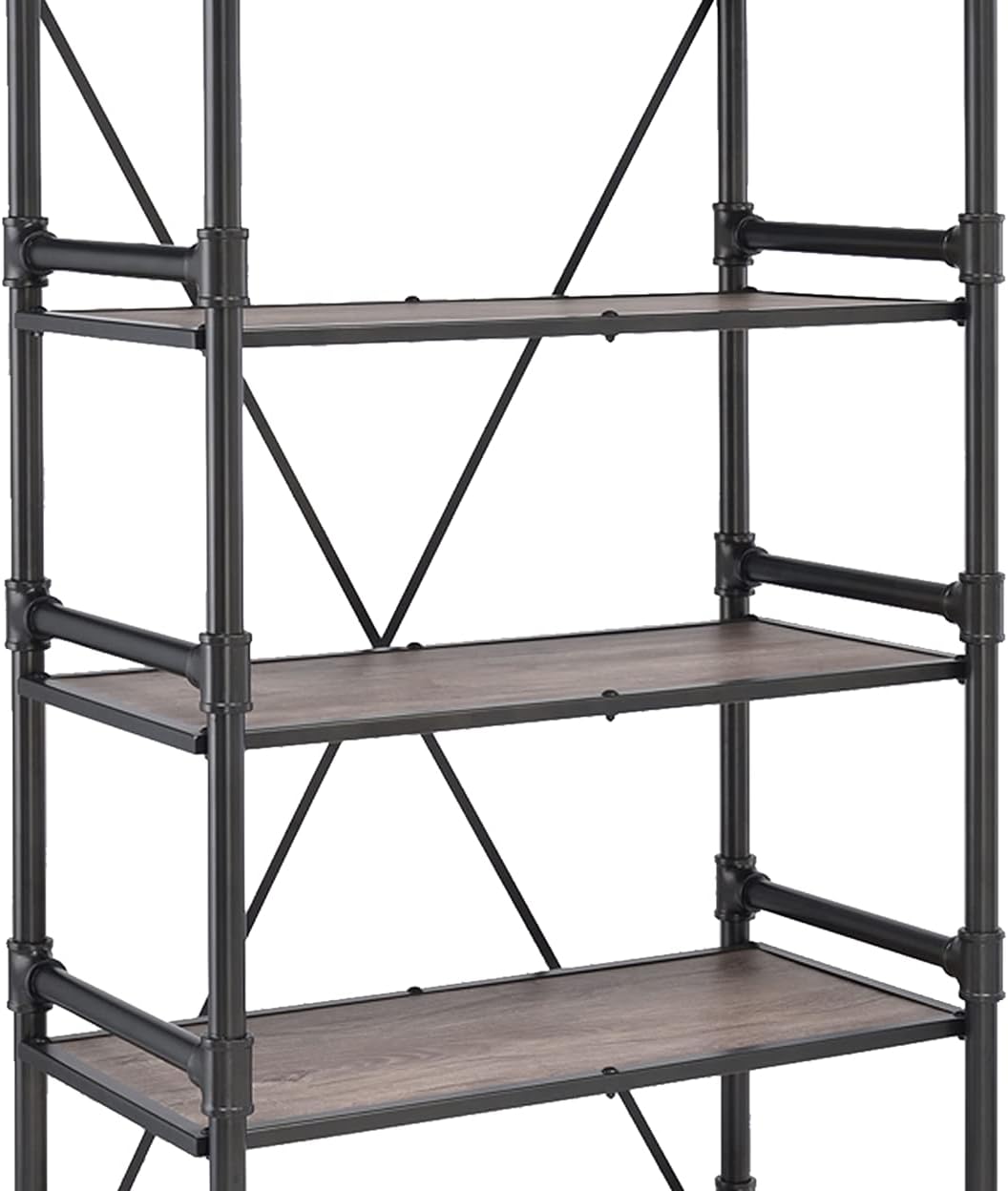 Rustic Oak & Black Bookshelf Y10849