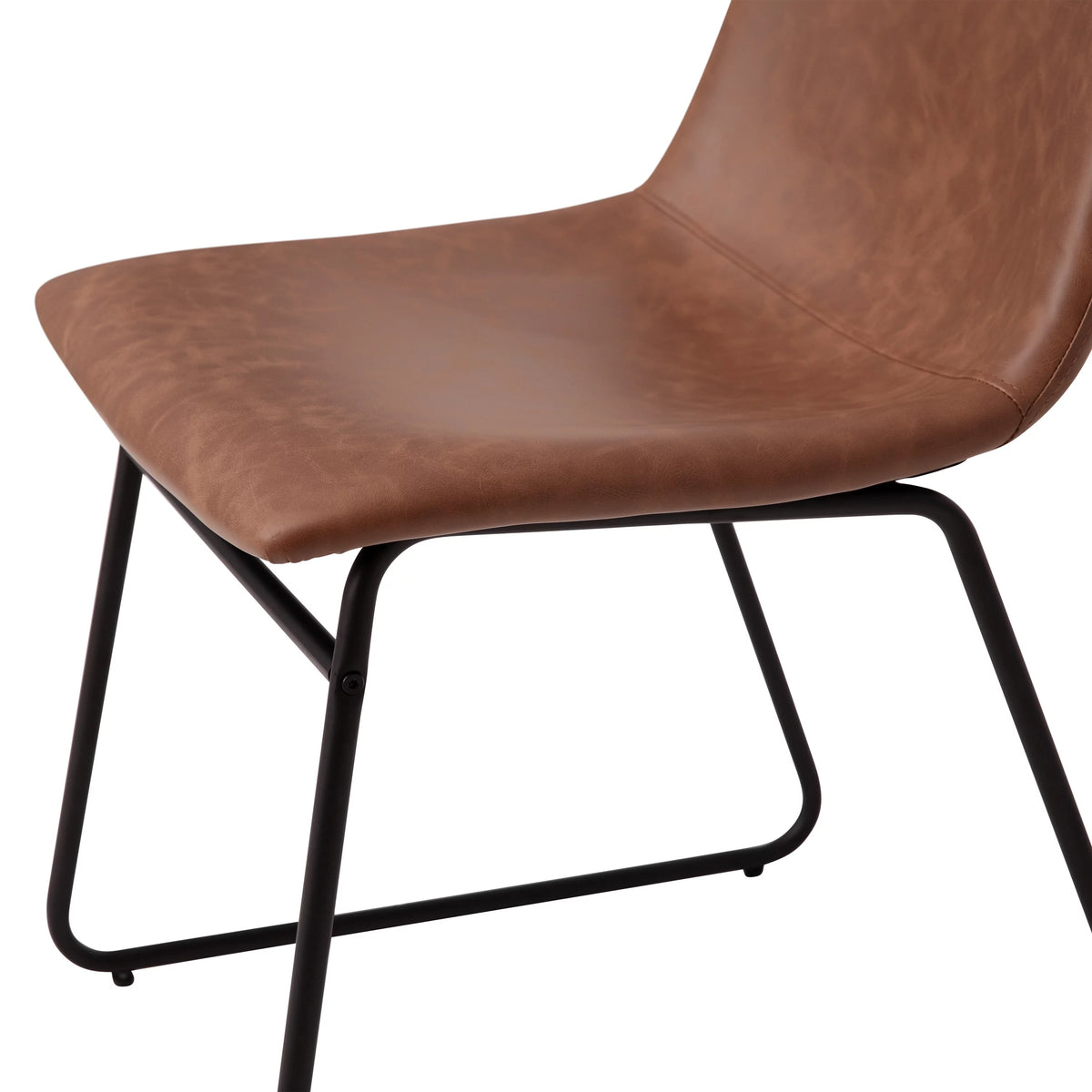 Light Brown Faux Leather Dining Chair Set of 2 C91045