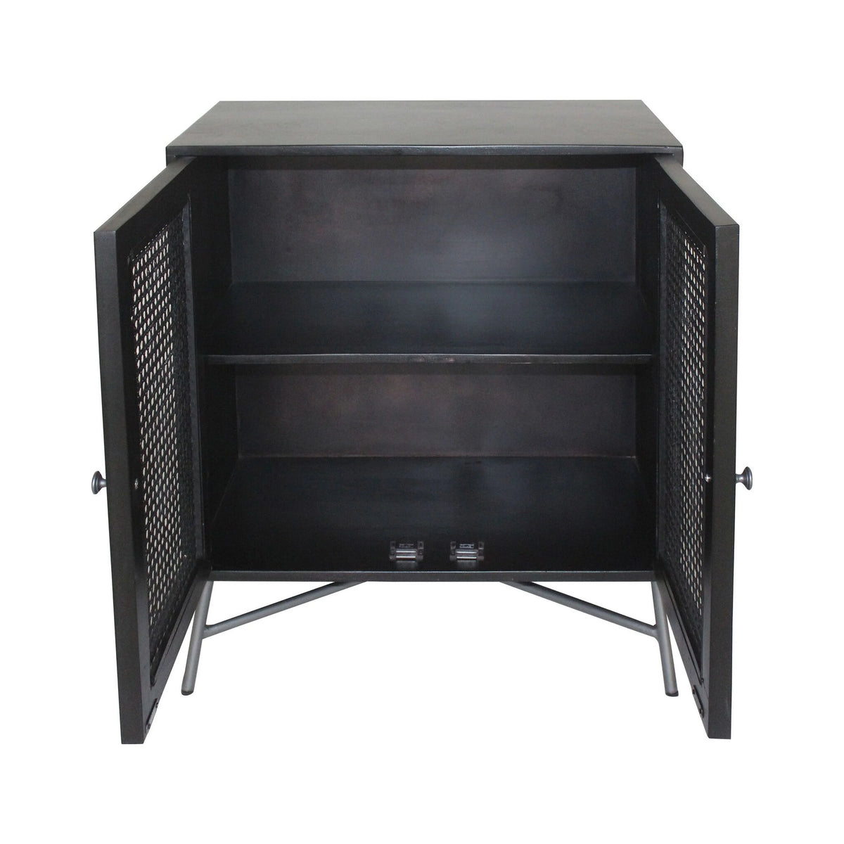 Black 2-Door Wood Nightstand Y751