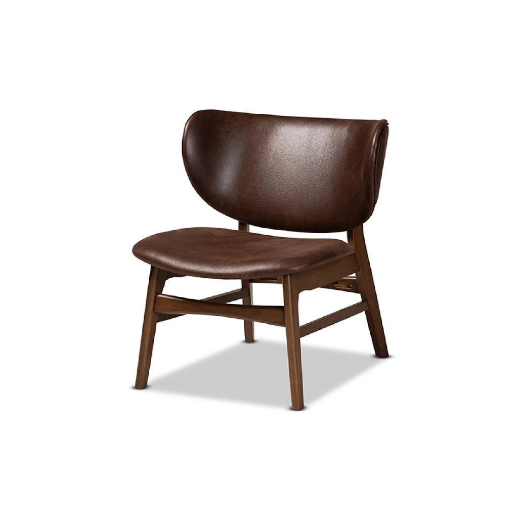 Dark Brown Faux Leather Accent Chair N28210
