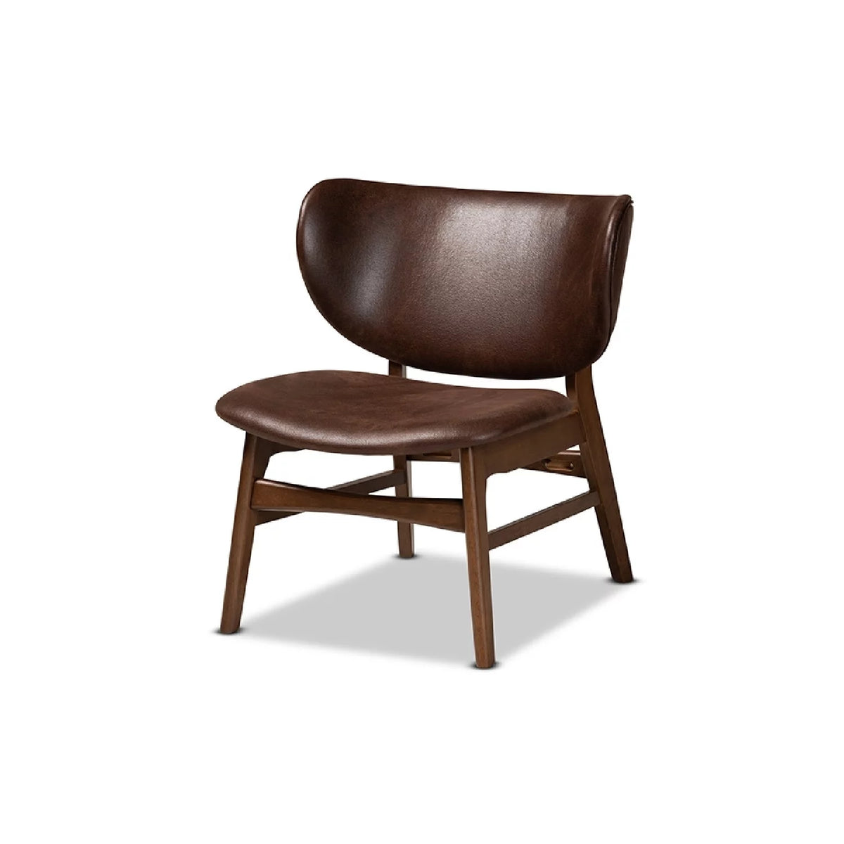 Dark Brown Faux Leather Accent Chair N28210