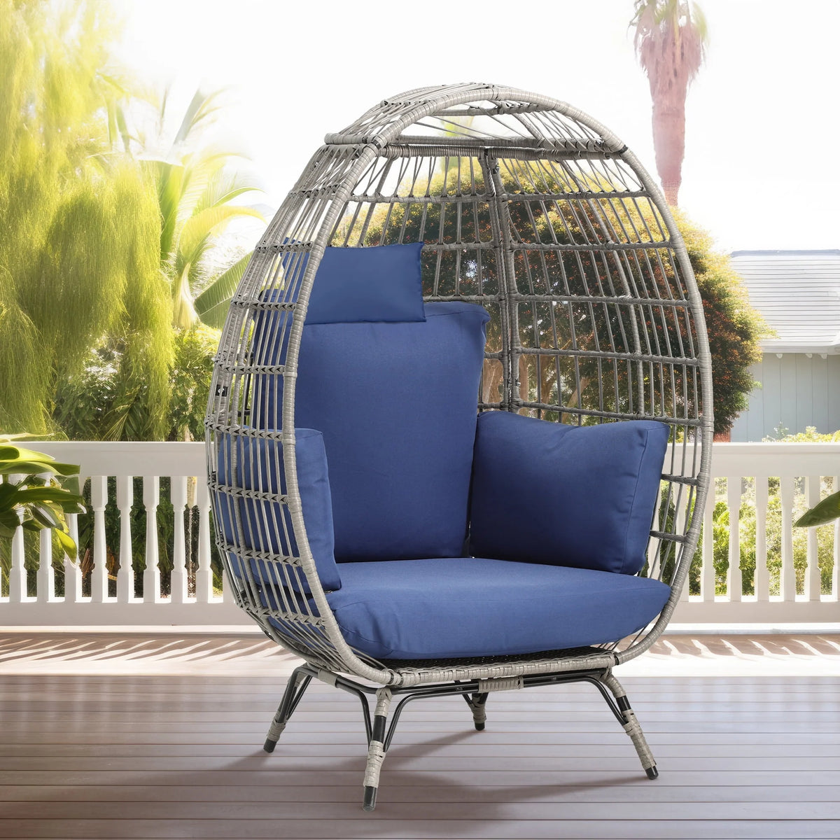 Egg Chair with Cushion Wicker PE Rattan B431868