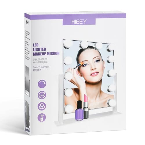 White Hollywood Vanity Mirror with 12 Dimmable Bulbs Z600386