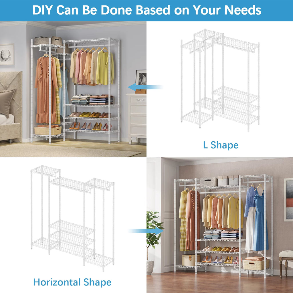 White Freestanding Wire Garment Rack A33915