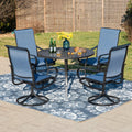 5-Piece Outdoor Patio Dining Set with Swivel Chairs & Round Table K741