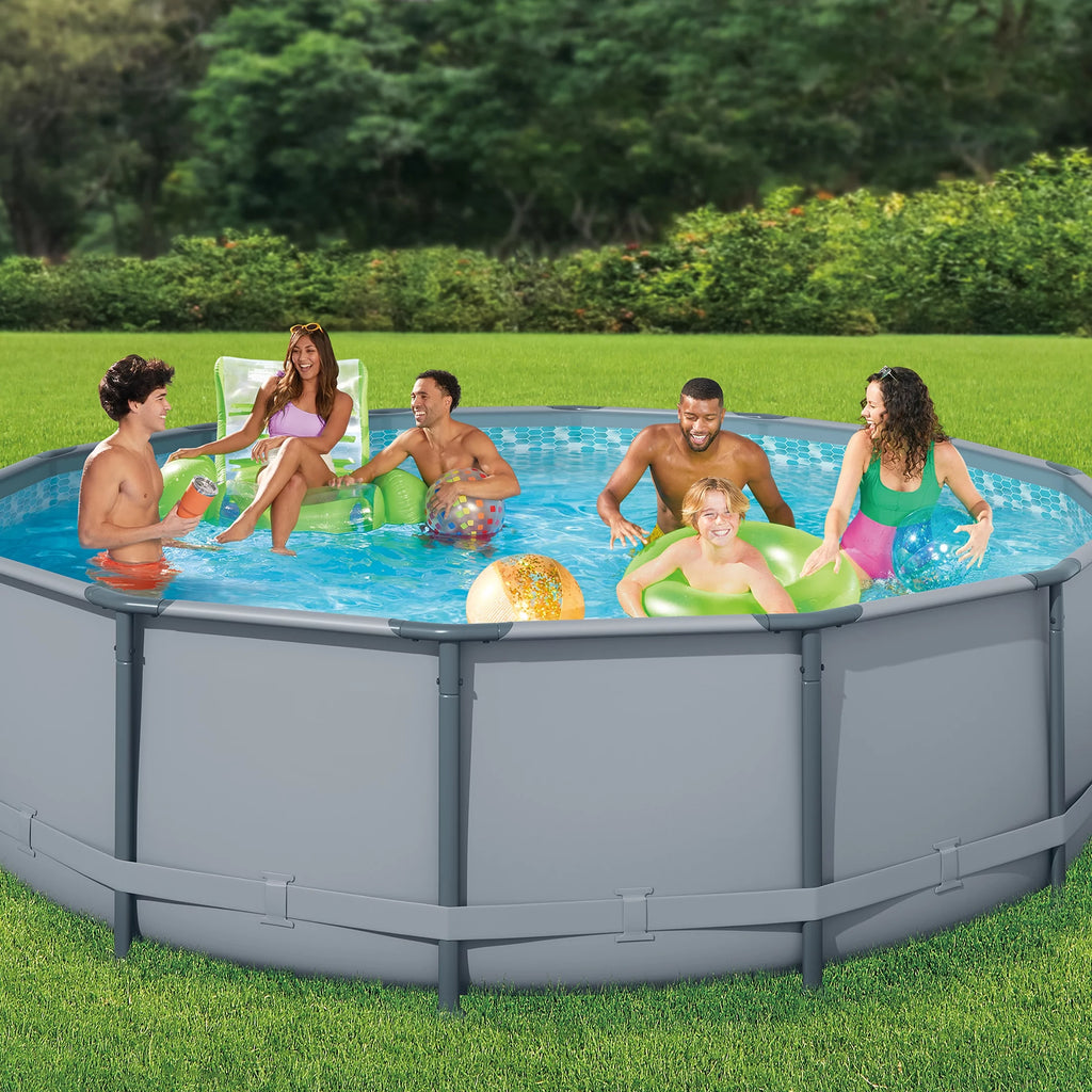 14 ft Round Metal Frame Above Ground Swimming Pool K87167