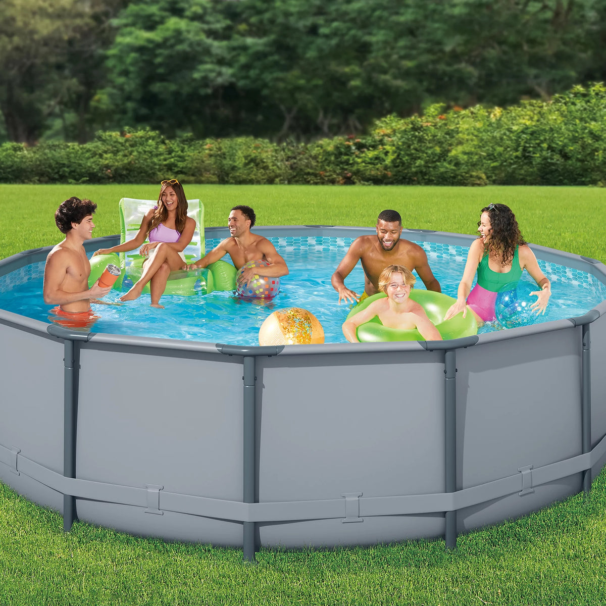 14 ft Round Metal Frame Above Ground Swimming Pool K87167