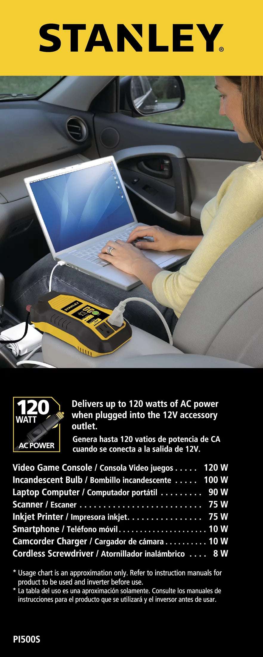 500 W Portable Power Inverter 120 Volt Q100582