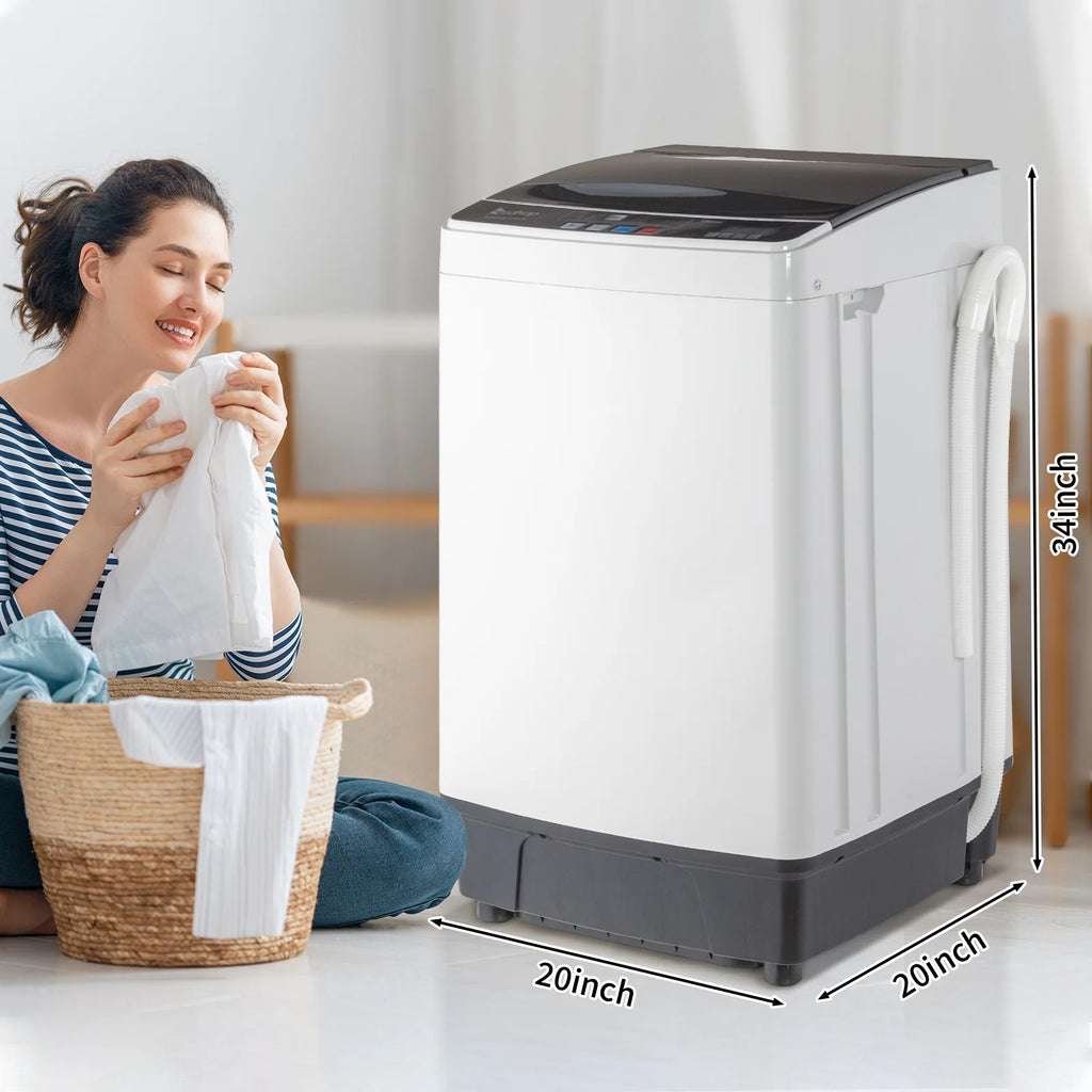 Full-Automatic Top Load Portable Compact Washing Machine 17.6 Lbs Capacity L137837