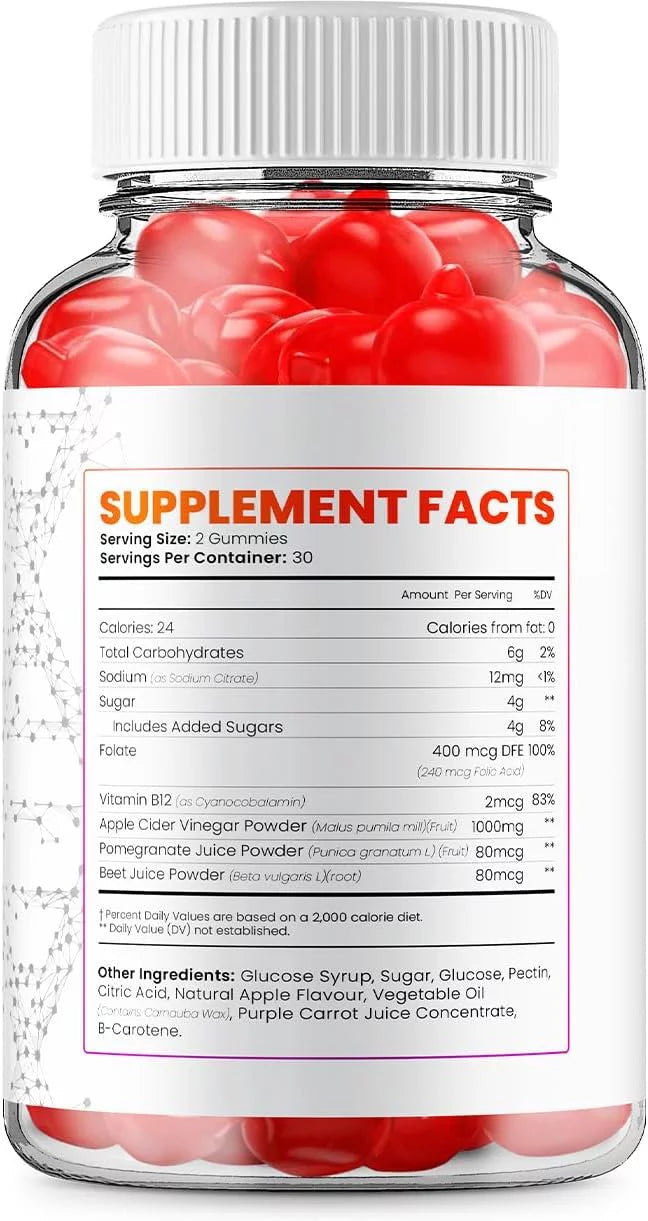 Apple Cider Vinegar Gummies Dietary Supplement 180 Gummies W672