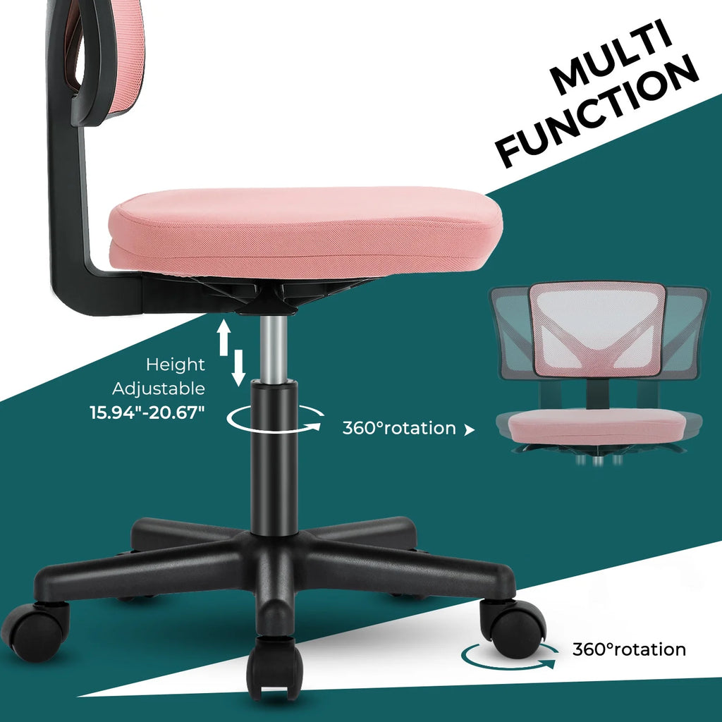 Armless Desk Chair with Lumbar Support W912137