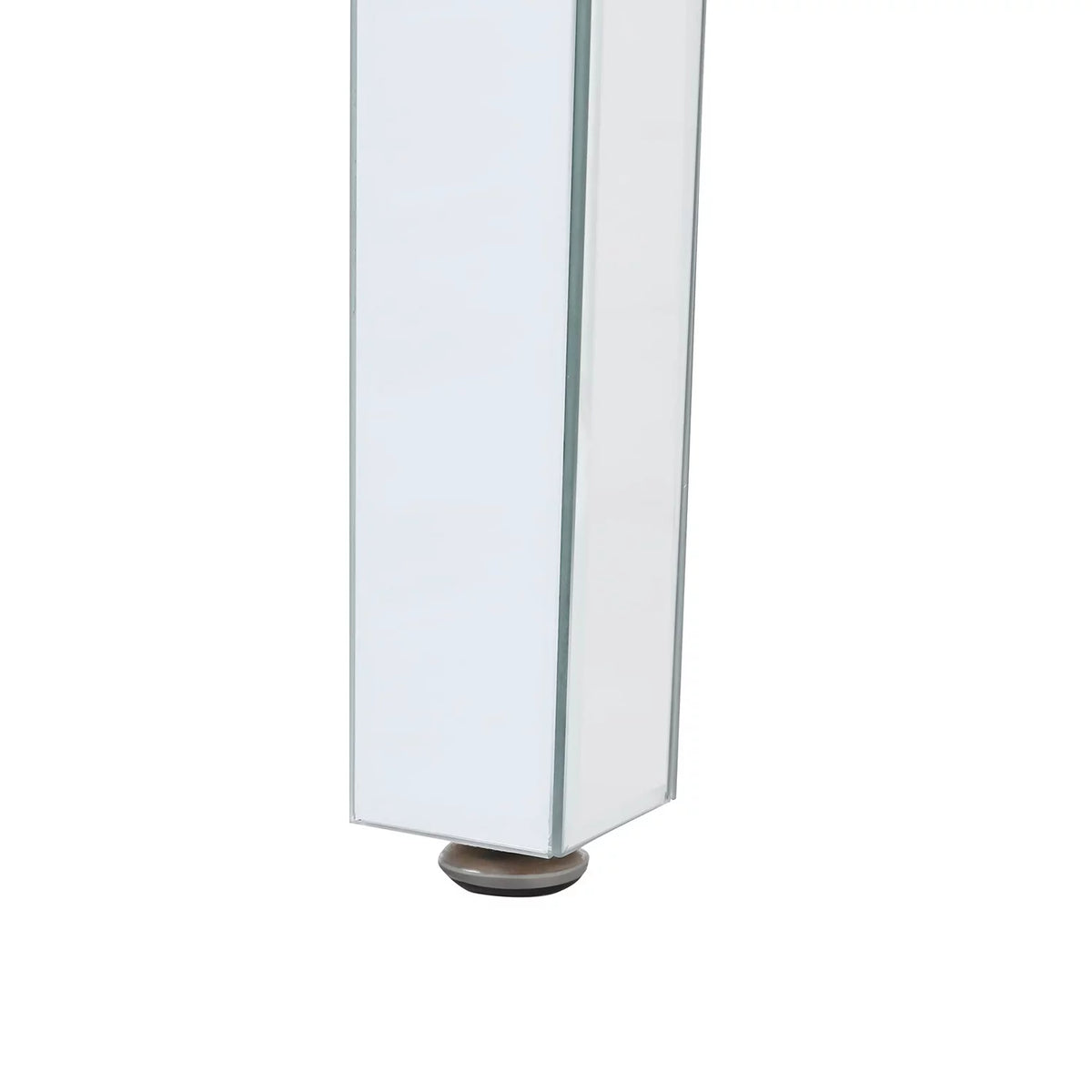 Glass Mirrored Side Table with Adjustable Height Legs M794956
