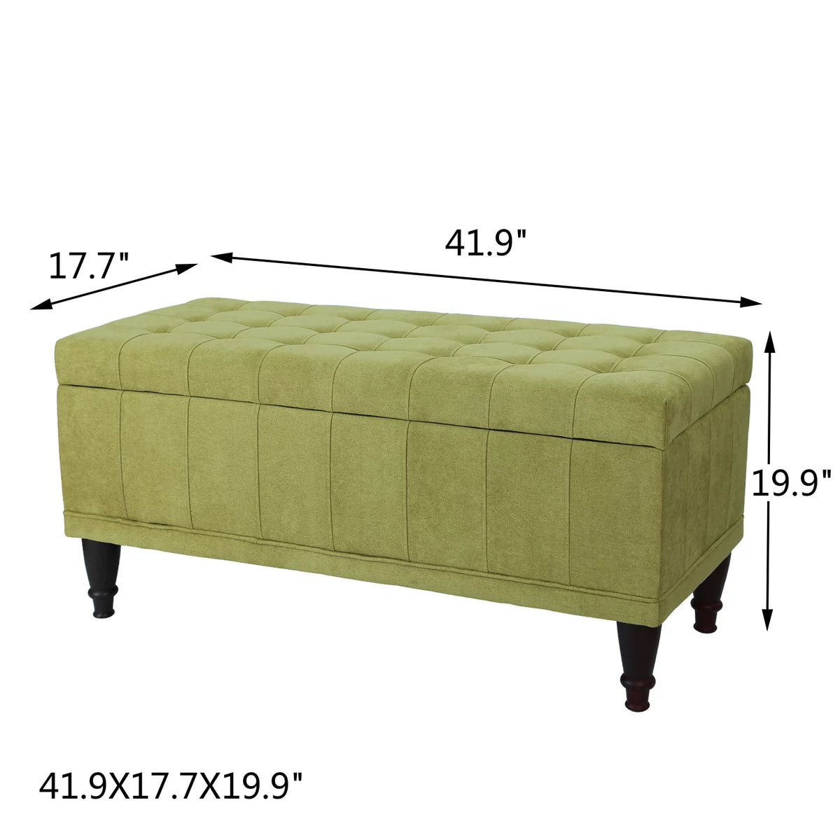 Green Upholstered Storage Ottoman Bench U440