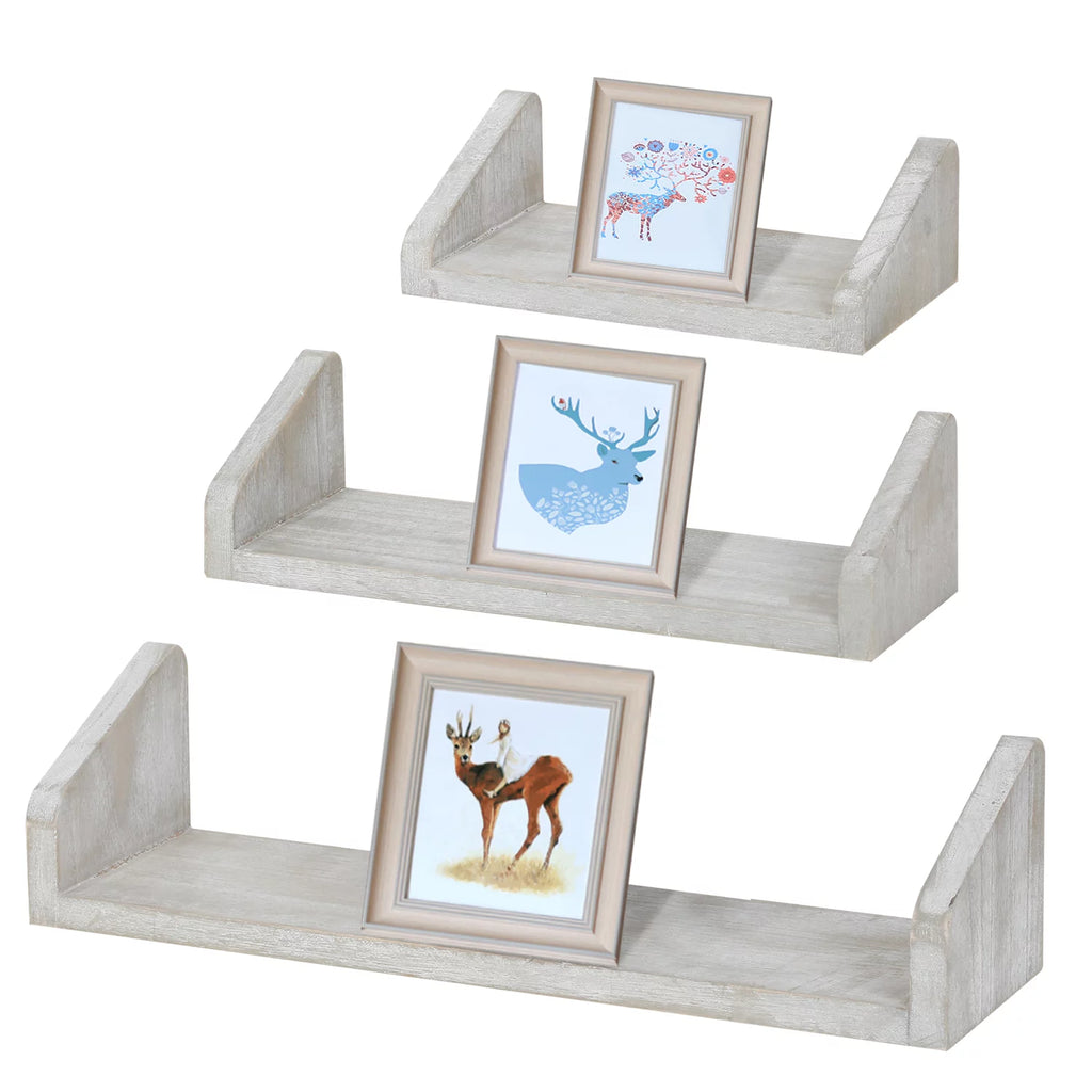 Wall-Mounted 3-Piece Wooden Floating Shelf T73850