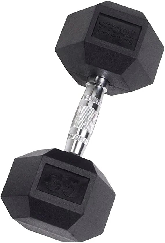 Rubber Coated Hex Dumbbells 35 lb E9082