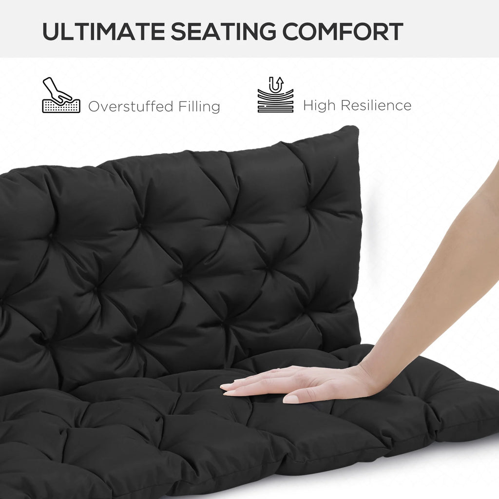 Black 3 Seater Outdoor Bench Swing Chair Replacement Cushions F636768