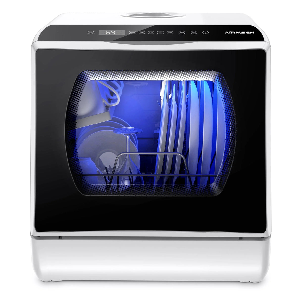 Portable Countertop Dishwasher with 5L Built-in Water Tank, 5 Place Settings, 7 Programs, White E237885