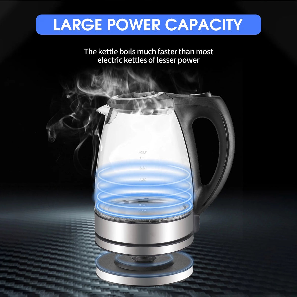 1.7L 1500W Glass Electric Kettle X80302