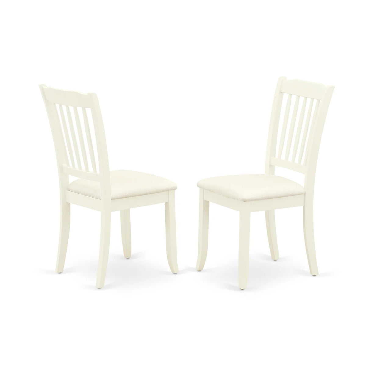 5 Pc Round Dining Table and 4 Linen Seat Chairs White M2310