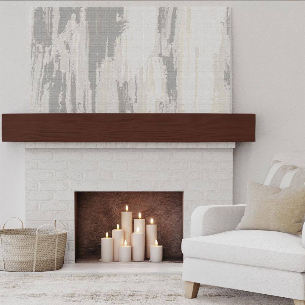 Sandblasted Faux Wood Fireplace Mantel I390
