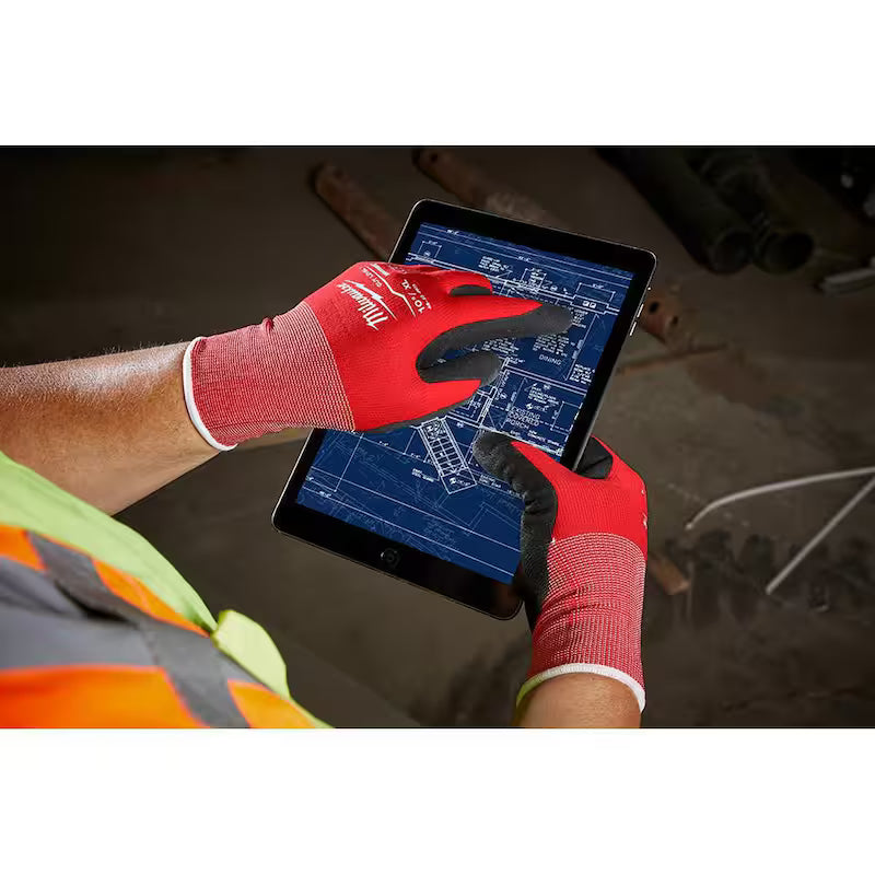 Red Nitrile Cut Resistant Work Gloves 30-Pack Y7323