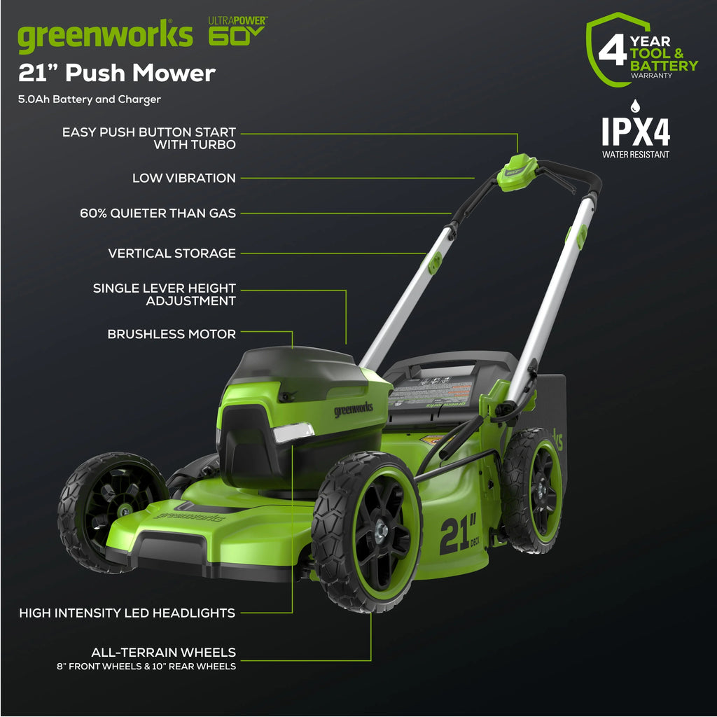 60V 21 Push Lawn Mower with Battery & Charger M8780
