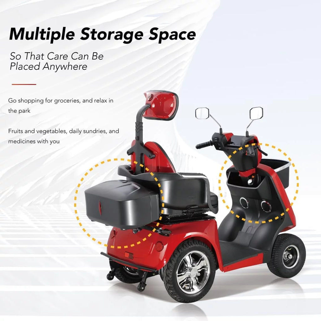 4 Wheel 800W Mobility Scooter 500 lb Capacity N8479