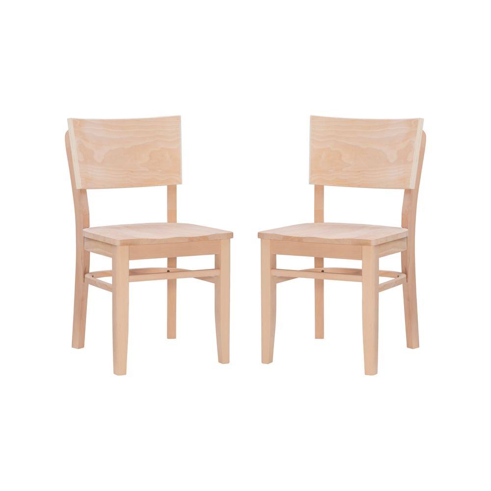 Unfinished Wood Dining Chair Set of 2 T901